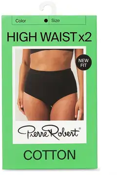 Pierre Robert naisten high waist alushousut 2-pack HU71 - Black,Black - 2
