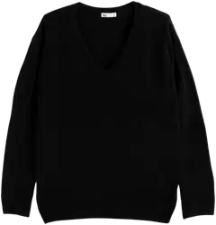 TEX naisten neulepusero V-kaulus I286107 - BLACK 1 - 4