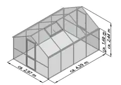 Kreative Gartentechnik kasvihuone Nelke IV 12,74 m2 antrasiitinharmaa - 2