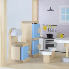 Viga Toys puinen kalustettu nukkekoti - 6