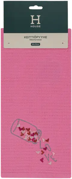 House keittiöpyyhe Love pinkki - 2