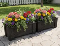 Kukkalaatikko, suorakaide, grafiitin harmaa, 35x80x41cm - 4