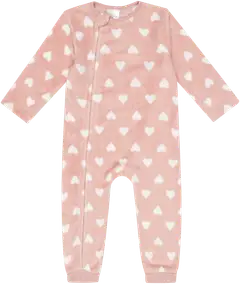 TEX BASIC vauvojen potkupuku fleece Sydän - PINK 3 - 1