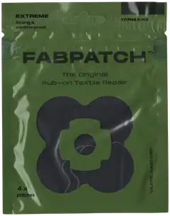 FabPatch vaatelaastari Extreme black  4 kpl, hankaamalla kiinnittyvä tekstiilipaikka - 1