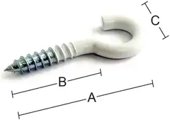 Habo kattokoukku 23 64,5mm valkoinen 5kpl - 1