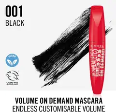 Rimmel Scandaleyes Volume On Demand ripsiväri 12 ml, 001 Black ripsiväri - 3