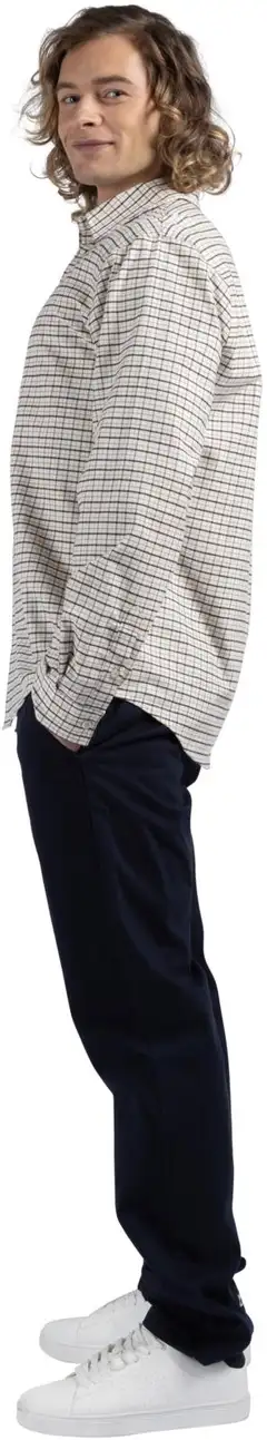 London Fog miesten Oxford-kauluspaita 194LF03267 - Offwhite w/chocolate check - 7