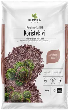 Kekkilä Koristekivi punainen graniitti 25 kg, lava 42 säkkiä - 2