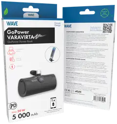 Wave GoPower lisävirta, 5000mAh, Musta - 2