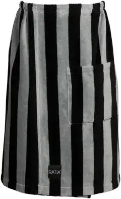 Ratia miesten kietaisupyyhe Raita velour 70x150 cm musta/harmaa - 1