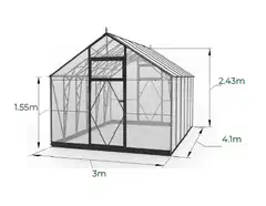 Ecoslider kasvihuone Lux 3.0 X 4.1 - 4