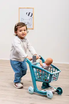 Ecoiffier - Vert Azul - Ostoskärry, tarvikkeet ja nukke - 6