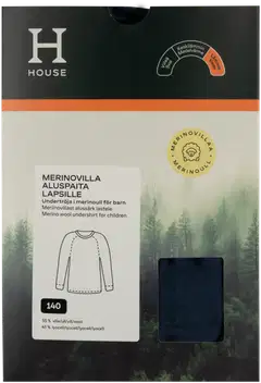 House lasten aluskerraston paita merinovilla-lyocellsekoitetta 231H332697 - 19-4118tcx dark denim - 3