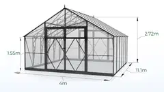 Ecoslider kasvihuone Lux DD 4.0 X 11.1 - 5