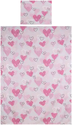Ciraf lasten pussilakanasetti Heart 150x210 cm pinkki - 1
