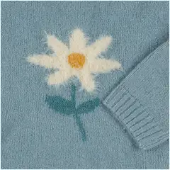 TEX BABY vauvojen neulepusero Kukka - GREEN 5 - 3