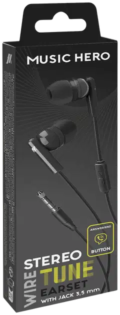 SBS langalliset nappikuulokkeet 3.5mm liittimellä Tune, musta - 2