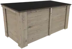 Lukittava piha-arkku kaltevalla kannella, vaalean harmaa, 130x58x60 cm - 1