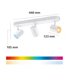 Philips Smart Lighting BOS kohdevalaisin GU10 5W RGB + säädettävä valkoinen 3 kpl kaukosäätimellä - 2