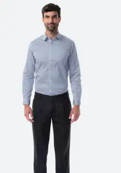 TEX miesten kauluspaita Satin stretchI966326 - Navy - 3