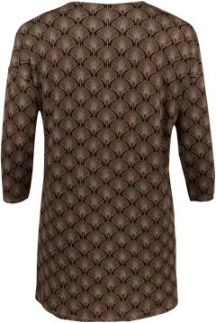House naisten kuosillinen trikootunika 213HP30608, D-mitoitus - Black&brown AOP - 2