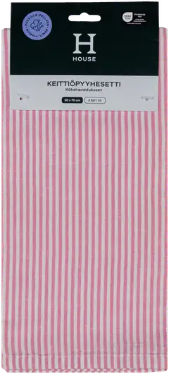 House keittiöpyyhe pellavasekoite Raita 2 kpl vaaleanpunainen - 4