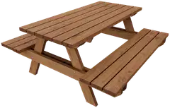 Piknik ryhmä, luonnon ruskea, 76x170x170cm - 1