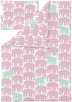 Finlayson vauvoje pussilakanasetti Elefantti Vapaa 85X125+40X60 vaalea pinkki/minttu - 1