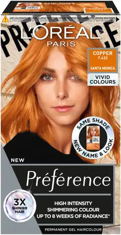 L'Oréal Paris Préférence Vivid Colours Copper intensiivinen kestoväri 1kpl - 2