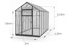 Ecoslider kasvihuone 2.0 X 4.13 - 4