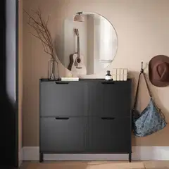 SoBuy kenkäkaappi tummanharmaa FSR100-SCH - 1