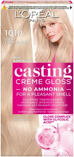 L'Oréal Paris Casting Crème Gloss Glossy Blonds 1010 Light Iced Blonde Kirkas Tuhkanvaalea kevytväri 1kpl - 1