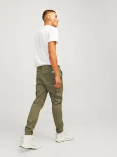JJ Rebel miesten reisitaskuhousut JREBMICHAEL - Olive Night - 6