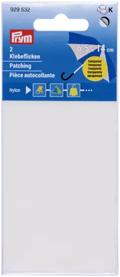 Prym nylonpaikka itseliimautuva 6,5x14 cm 2 kpl läpinäkyvä - 1