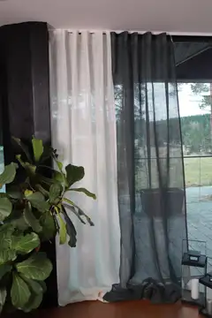 Ihanin pellavaverho 100% valkoinen 140 x 280 cm - 4