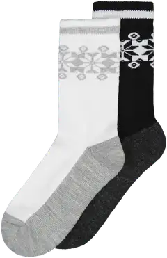 House naisten villapohjasukat 214H322421 2-pack - White/grey - 1