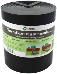 Nurmikon reunusnauha suora 15 cm x 9 m musta - 1