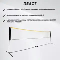 React sulkapalloverkko korkeus säädettävä  500x80 cm - 3