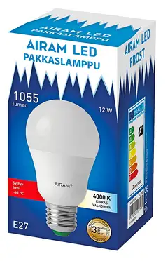 Airam LED 11W E27, pakkaslamppu opaali 1055LM 4000K - 2