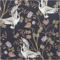 House sivuverho Crains-Flowers 140 x 250 cm musta/v.pun/beige - 3