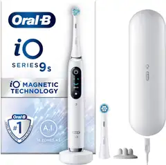 Oral-B iO 9 White -sähköhammasharja, 2 vaihtoharjaa, 1 lataava matkakotelo, Designed by Braun - 1