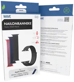 Wave Nailonranneke, Apple Watch 38mm / Apple Watch 40mm / Apple Watch 41mm / Apple Watch 42mm (Series 10 & Series 11), Tummansininen - 5