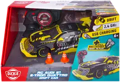 Dickie Toys RC Audi S1 E-Tron Quattro Drift, 22 cm, 1:24, 2-kanavainen ohjain, taajuus 2,4 GHz, USB-lataus, RTR - 1