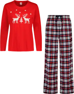 House naisten joulupyjama 212H382520 - red check - 1