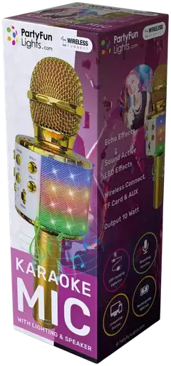 PartyFunLights bluetooth karaokemikrofoni ja kaiutin kulta - 3