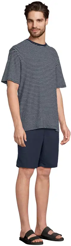 London Fog miesten t-paita pellavasekoitetta 195LF15266 - D.blue striped - 4