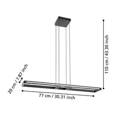 EGLO riippuvalaisin conncect.z Salvilanas-z LED 33W 116x20 cm musta/valkoinen - 3