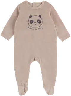 TEX BABY vauvojen velourpyjama Panda - Taupe - 1