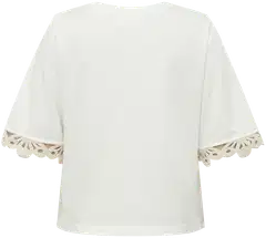 WKLY. naisten t-paita pitsihihalla 139770 - WHITE - 2