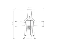 Tuulimylly punavalkoinen, 69x30x32cm - 2